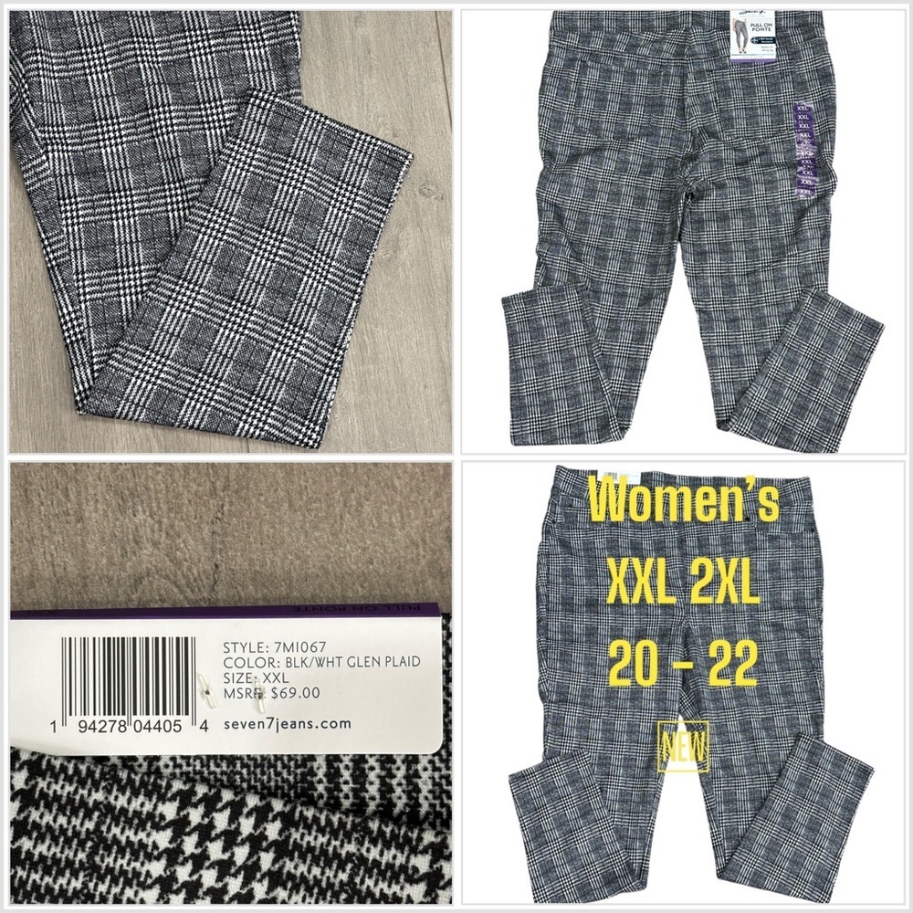 Women's Seven7 XXL 2XL 2X 20 - 22 Jeans Pull-On Ponte Pant Pants Black Stretch
